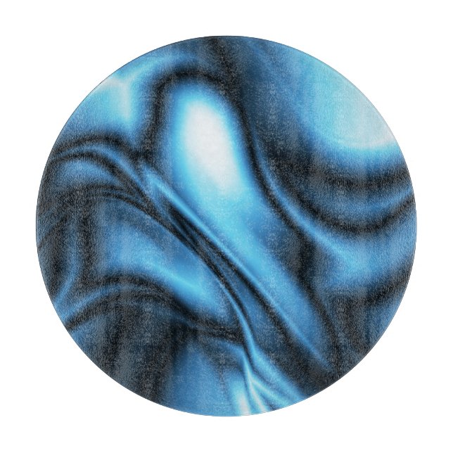 Blaue Seidenwelle Schneidebrett (Vorderseite)
