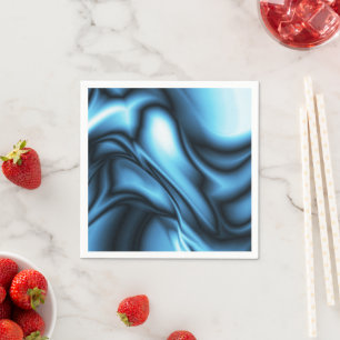 Blaue Seidenwelle Serviette