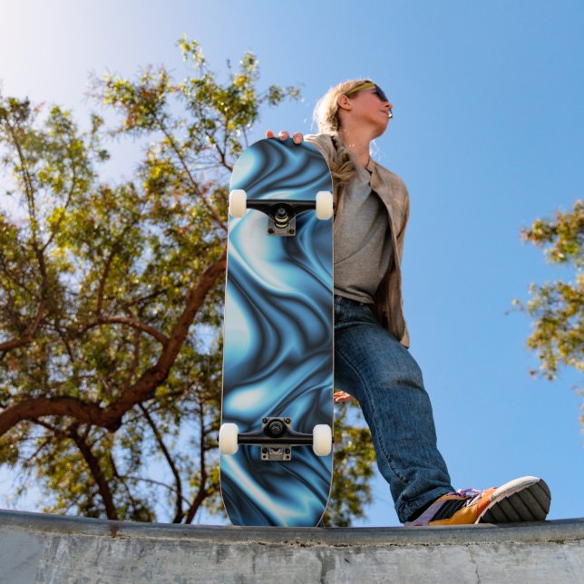 Blaue Seidenwelle Skateboard (Außen 1)