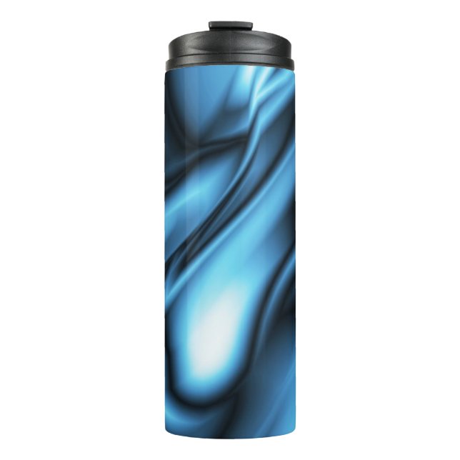 Blaue Seidenwelle Thermosbecher (Vorderseite)
