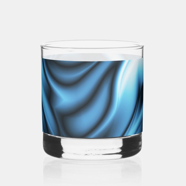 Blaue Seidenwelle Whiskyglas (Rückseite)