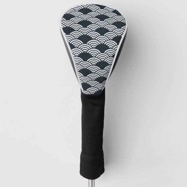 Blaue Seigaiha-Wellenmuster Golf Headcover (Vorderseite)