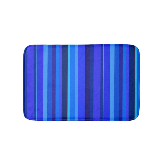 Blaue senkrechte Streifen Badematte (Vorderseite)