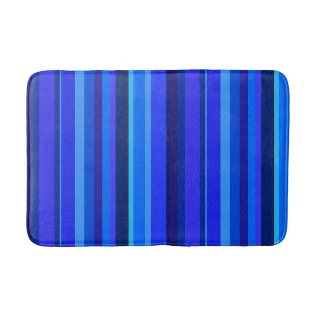 Blaue senkrechte Streifen Badematte (Vorderseite)