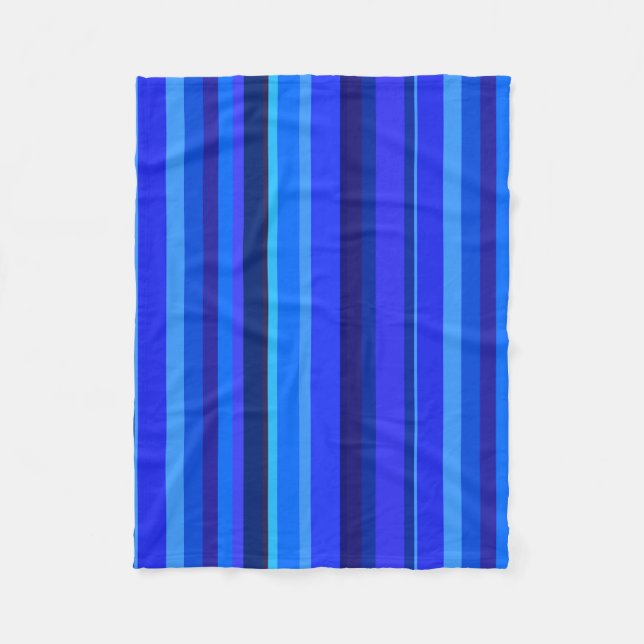 Blaue senkrechte Streifen Fleecedecke (Vorderseite)