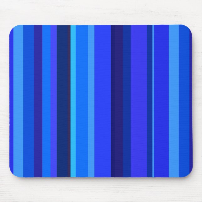 Blaue senkrechte Streifen Mousepad (Vorne)