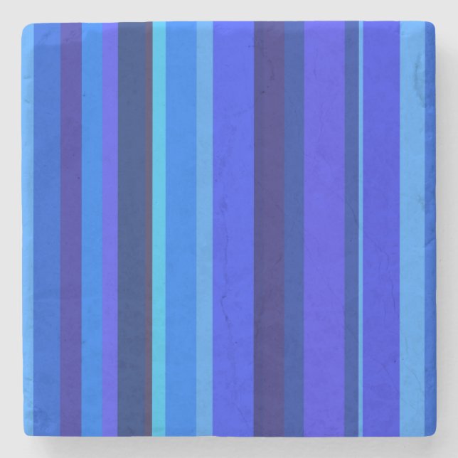 Blaue senkrechte Streifen Steinuntersetzer (Vorderseite)