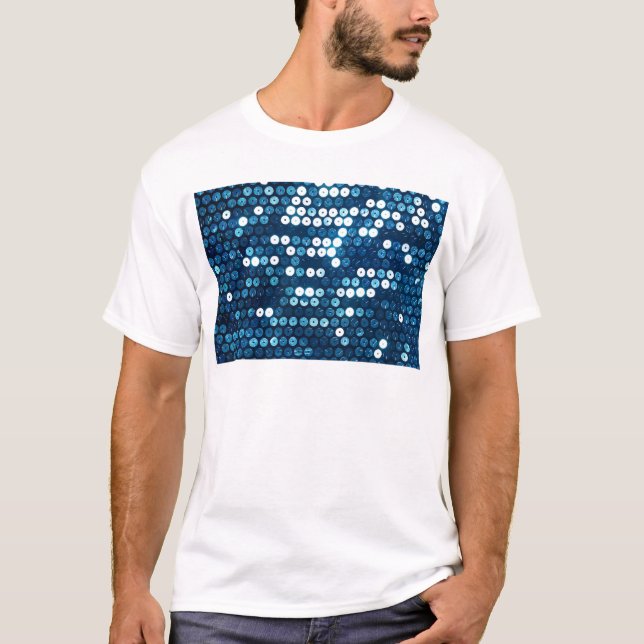 blaue Sequenzen T-Shirt (Vorderseite)