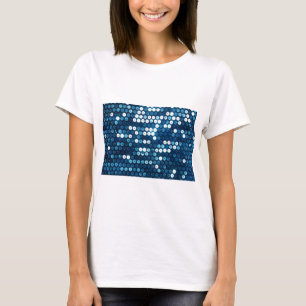 blaue Sequenzen T-Shirt