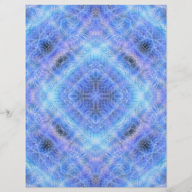 Blaue Serene Gärten Bulk Scrapbook Papier Seiten (Vorne)