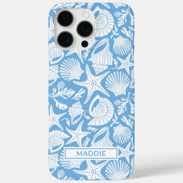 Blaue Shells Personalisiert Case-Mate iPhone Hülle (Rückseite)