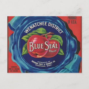 Blaue Siegel-Äpfel Postkarte