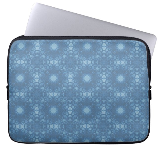 Blaue Signature-Goth-Pattern Laptopschutzhülle (Vorderseite)