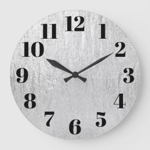 Blaue Silber Glamour Textur Große Wanduhr