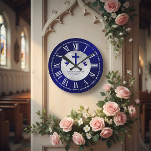 Blaue Silber-Pastor-Ehrung Kirchenuhr Runde Wanduhr