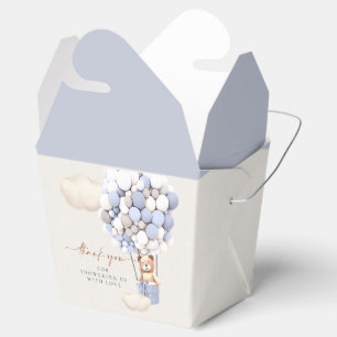 Blaue Silberbär-Ballon Favorienbox Geschenkschachtel