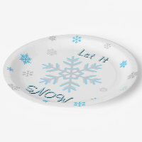 Blaue silberne graue Schneeflocken Lass es schneie