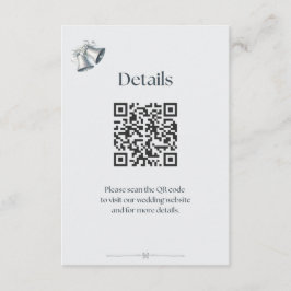 Blaue silberne Hochzeitsglocken Details Beilage Begleitkarte