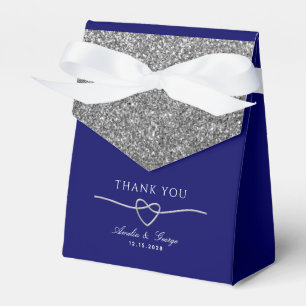 Blaue silberne Hochzeitsgunstbox Geschenkschachtel