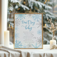 Blaue Silberschneeflocken Kein Baby Poster