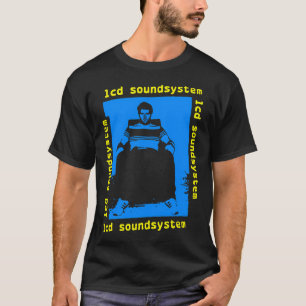 Blaue Silhouette Gelbe Typografie T-Shirt