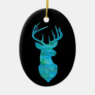 Blaue Silhouette Keramik Ornament