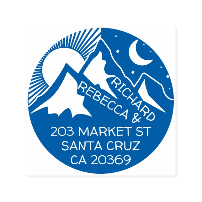 Blaue Silhouette Rücksendeadresse Permastempel (Design)