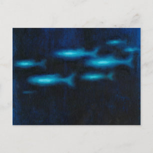 Blaue Silhouetten Postkarte