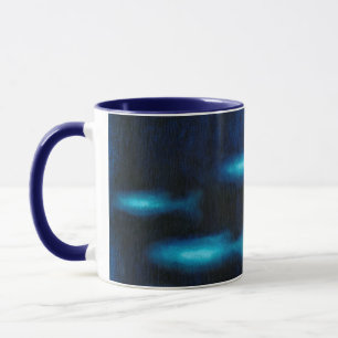 Blaue Silhouetten Tasse