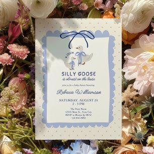 Blaue Silly Goose Boys Baby Shower Einladung