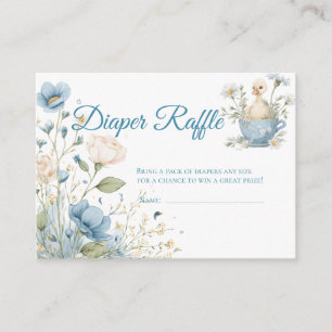 Blaue Silly Goose Windel-Raffa-Ticket Begleitkarte
