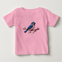 Blaue Singvogel-Illustration auf einem Ast