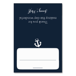 Blaue Sitzkarte für die Ankernacht Tischnummer