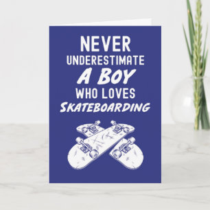 Blaue Skateboarding-Karten für Jungen für Kinder S Karte