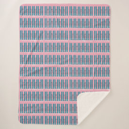 Blaue Skier auf rosa Decke Sherpadecke