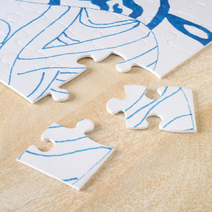 "Blaue Skizze" Abstrakte Kunst Puzzle