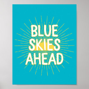 Blaue Skizzen vor Motivierend Typografie-Zitat Poster