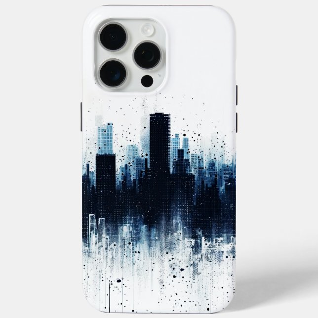 Blaue Skyline Case-Mate iPhone Hülle (Rückseite)