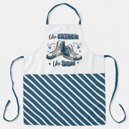 Blaue Sneakers wie Vater, wie Sohn Schürze