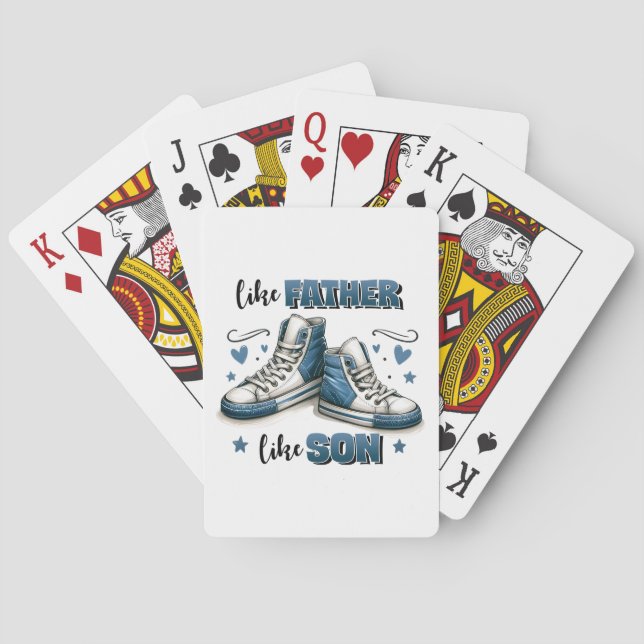 Blaue Sneakers wie Vater, wie Sohn Spielkarten (Rückseite)