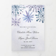 Blaue Snowflake Winterhochzeit