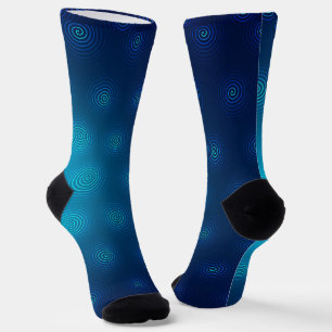 Blaue Socken mit schwarzer Zehenkappe