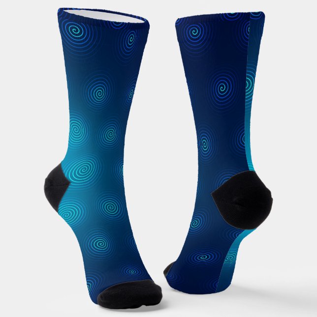 Blaue Socken mit schwarzer Zehenkappe (Gewinkelt)