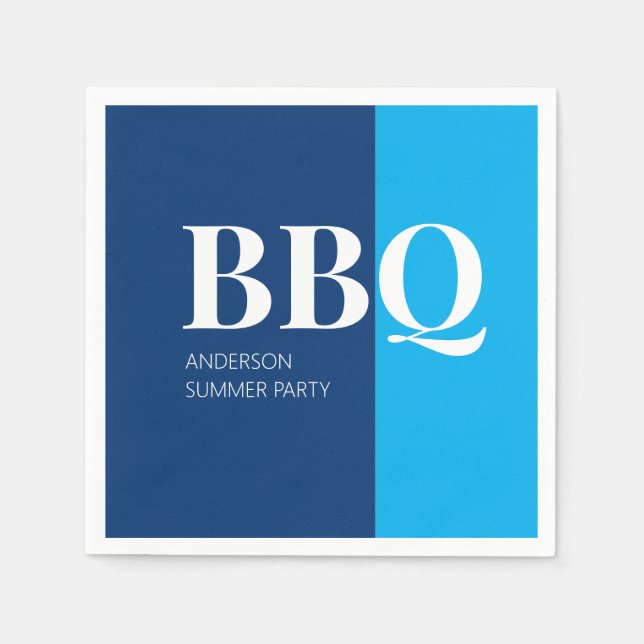 Blaue Sommer-BBQ-Party  Serviette (Vorderseite)