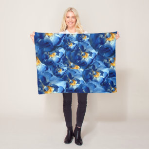 Blaue Sommer, Blaue Rosen Florale Fleece-Decke Fleecedecke