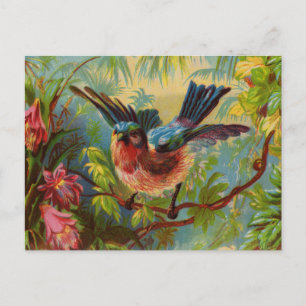 Blaue Sommer-Vogel-Postkarte Postkarte