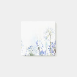 Blaue Sommerskizze Blume Post-it Klebezettel