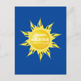 Blaue Sommersonne am längsten Tag des Jahres Postkarte