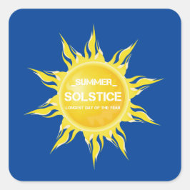 Blaue Sommersonne am längsten Tag des Jahres Quadratischer Aufkleber