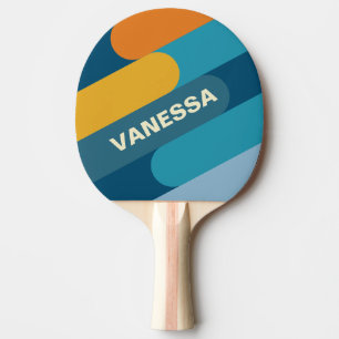 Blaue Sonne Fusion mit Namen Tischtennis Schläger